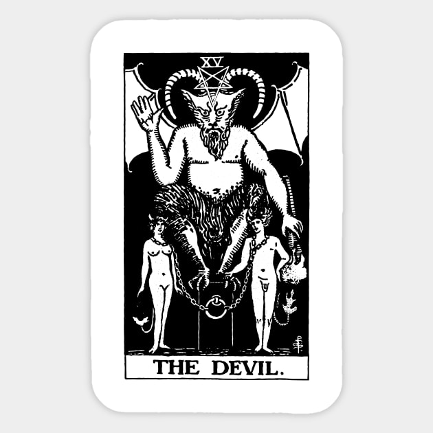 The Devil Tarot Card Shirt Sticker by LewisDesignCo